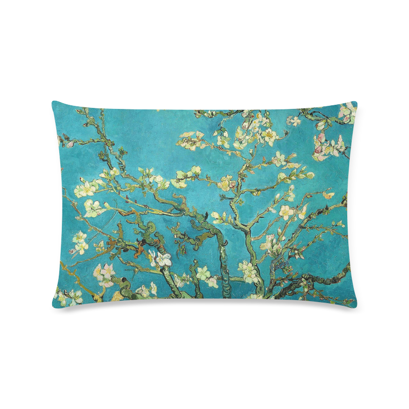 Vincent Van Gogh Blossoming Almond Tree Floral Art Custom Rectangle Pillow Case 16"x24" (one side)