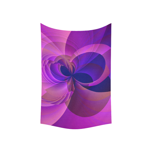 Blue and Purple Abstract Infinity Cotton Linen Wall Tapestry 60"x 40"