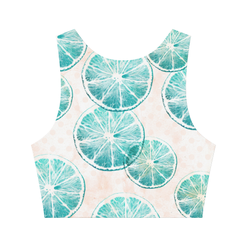 Turquoise Citrus Women's Crop Top (Model T42)