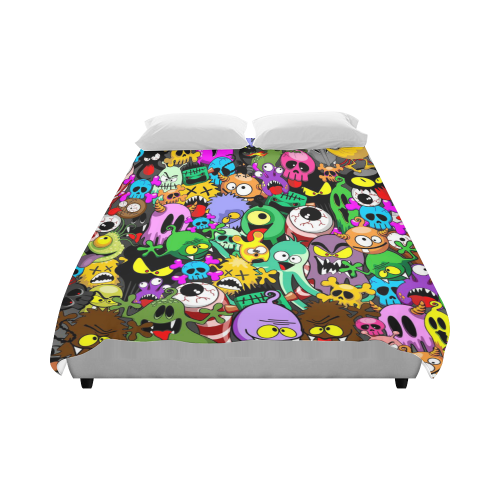 Monsters Doodles Characters Saga Duvet Cover 86"x70" ( All-over-print)