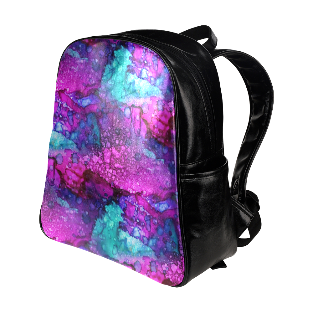 Melting In Purple Multi-Pockets Backpack (Model 1636)