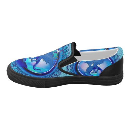 The dragon Women's Slip-on Canvas Shoes (Model 019)