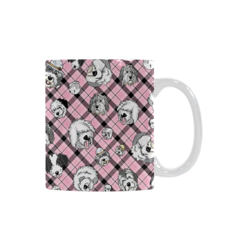 Plaid Sheepies-pink White Mug(11OZ)