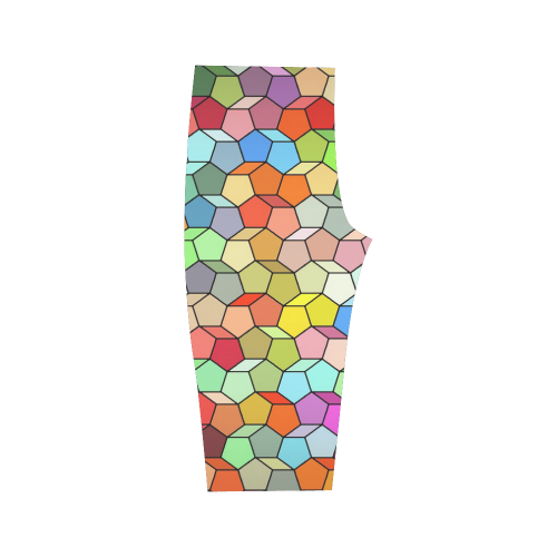 Colorful Polygon Pattern Hestia Cropped Leggings (Model L03)