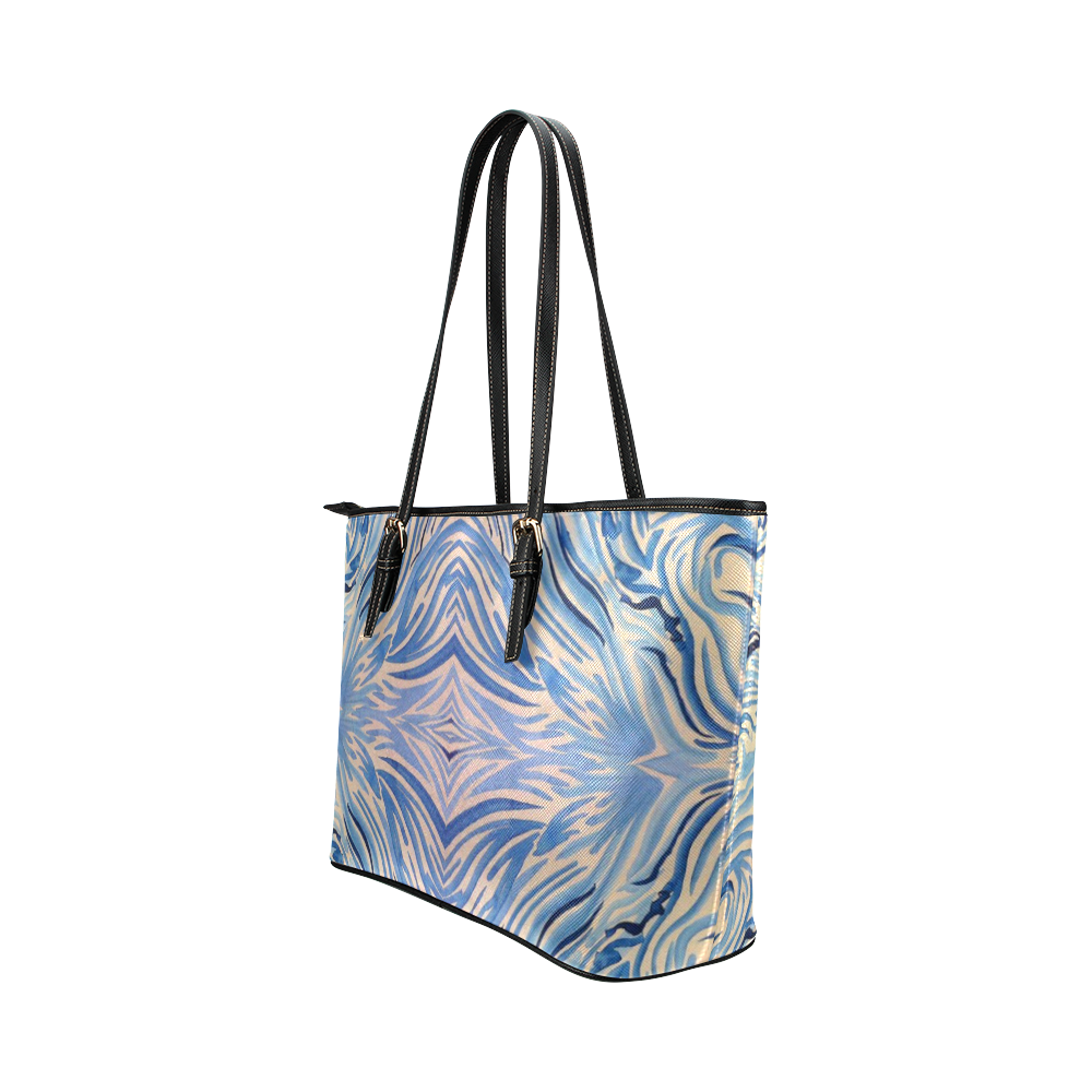 zebra Leather Tote Bag/Small (Model 1651)