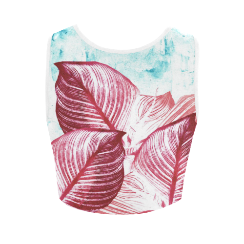 Tropical Canna Leaves Women's Crop Top (Model T42)