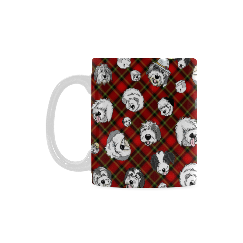 Plaid Sheepies-RED White Mug(11OZ)