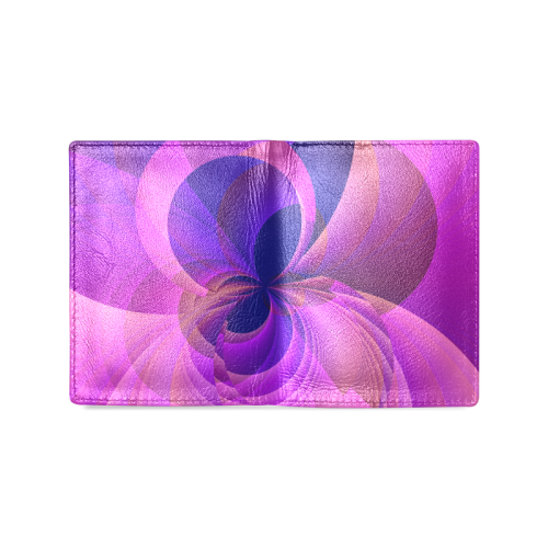 Abstract Infinity in Blue and Purple Men's Leather Wallet (Model 1612)