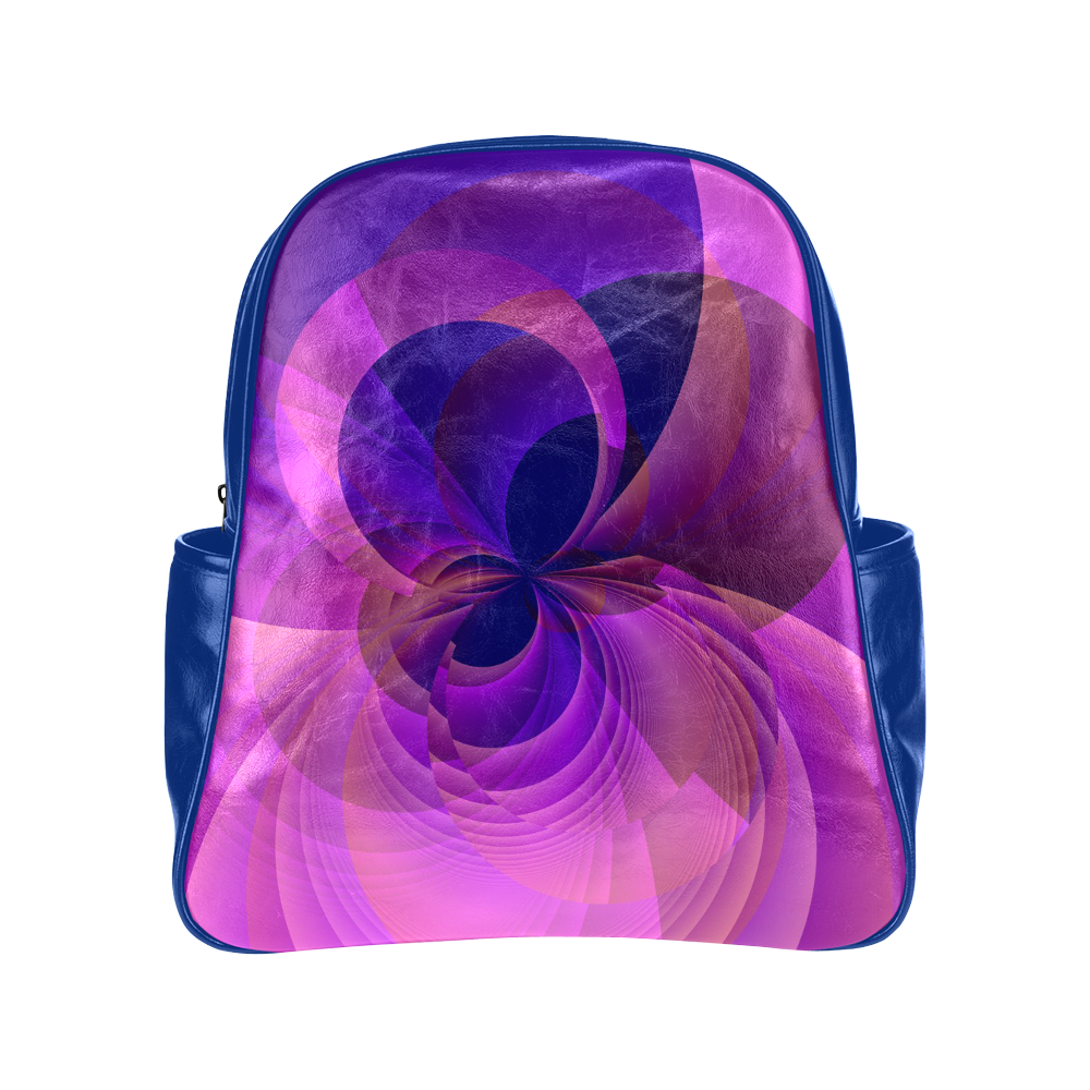 Abstract Infinity in Blue and Purple Multi-Pockets Backpack (Model 1636)