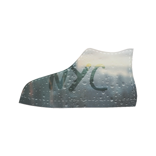 Rainy Day in NYC (black) Women's Classic High Top Canvas Shoes (Model 017)