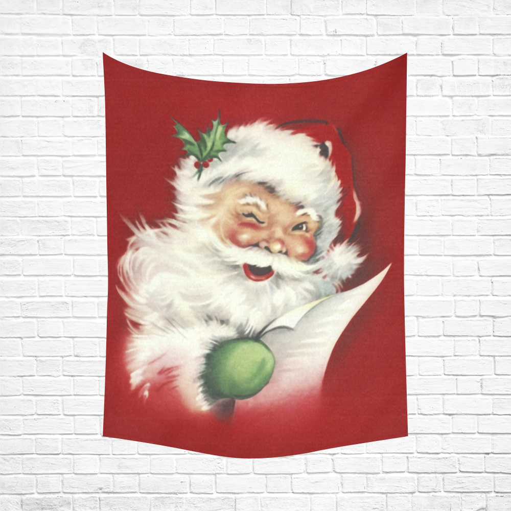 A beautiful vintage santa claus Cotton Linen Wall Tapestry 60"x 80"