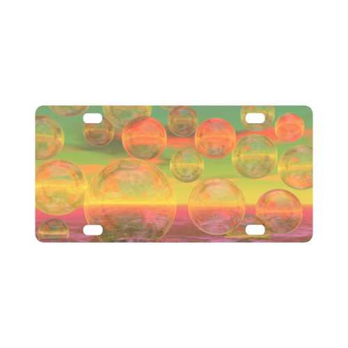 Autumn Ruminations, Abstract Gold Rose Glory Classic License Plate