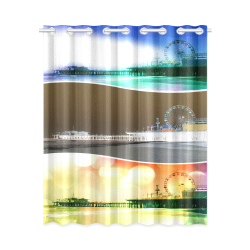 Santa Monica Pier Tricolor New Window Curtain 52" x 63"(One Piece)