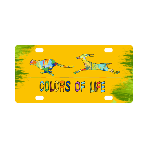 Colors of Life Splash Shape Antelope Cheetah Classic License Plate