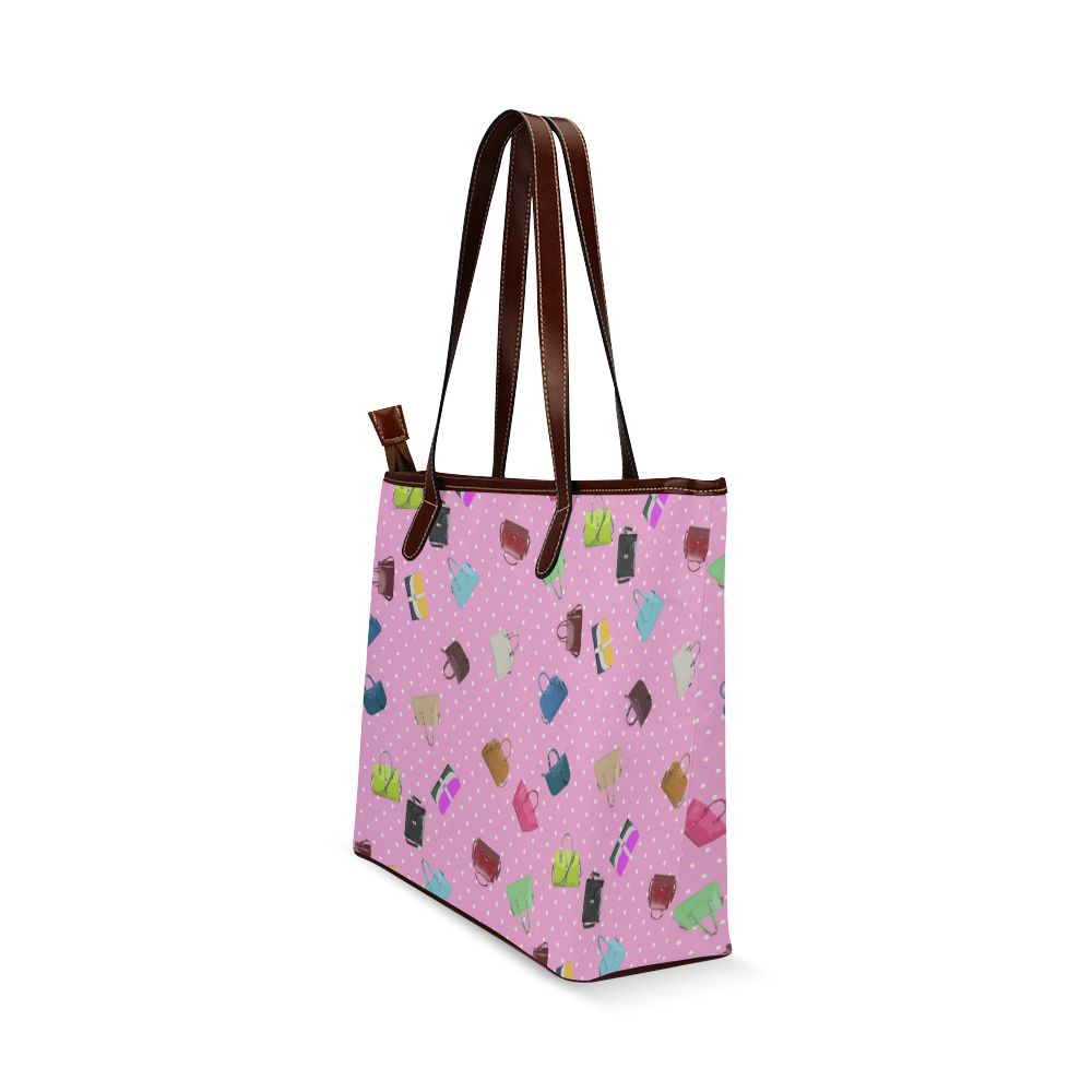 Little Purses and Pink Polka Dots Shoulder Tote Bag (Model 1646) | ID ...