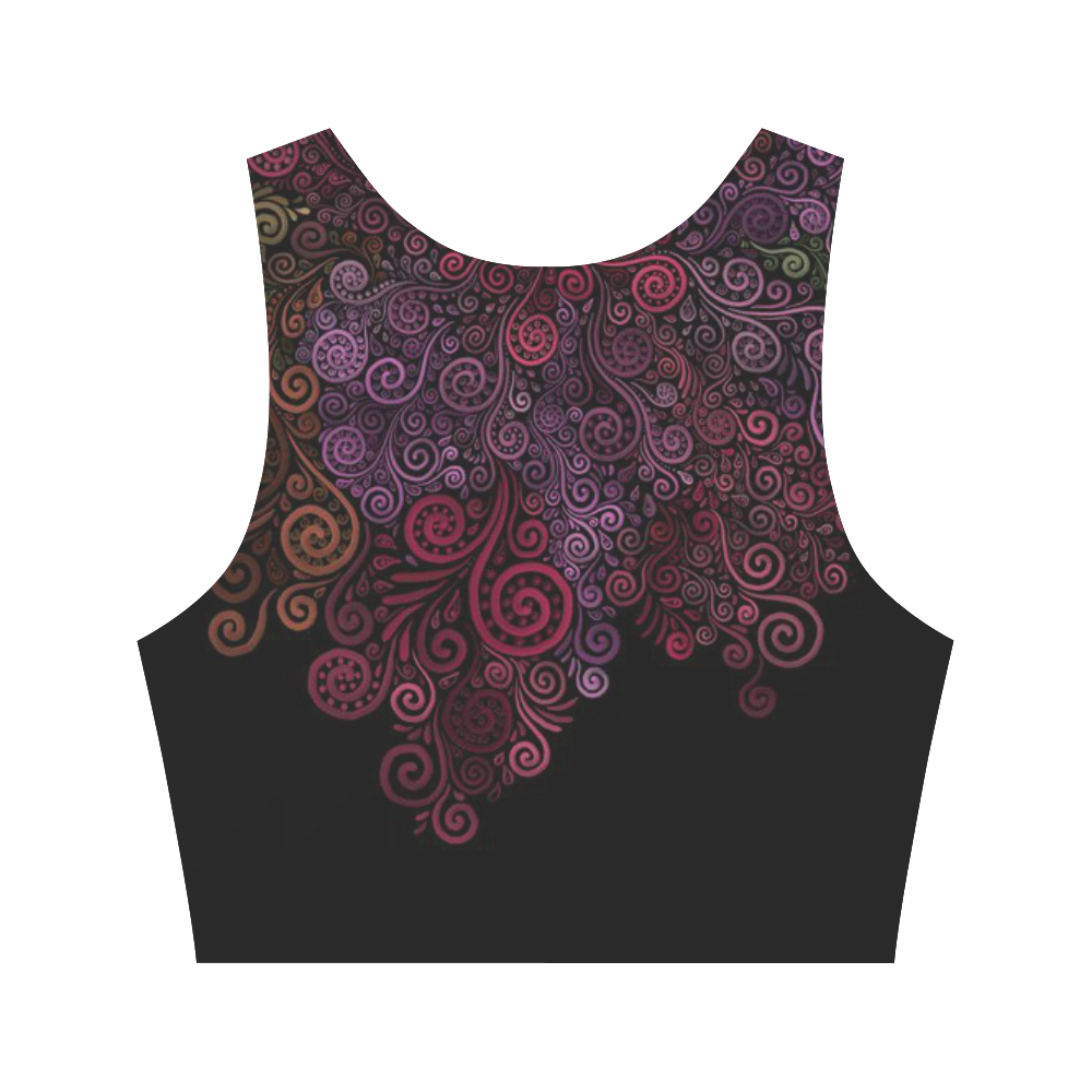 Psychedelic 3D Rose Abstract Women's Crop Top (Model T42)