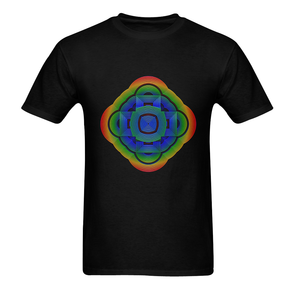 Fractal Mandala No. 2 Men's T-Shirt in USA Size (Two Sides Printing)
