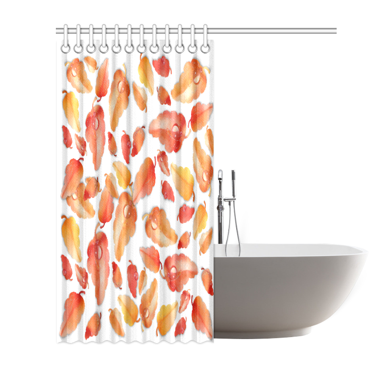 Red- orange leaves Shower Curtain 72"x72"