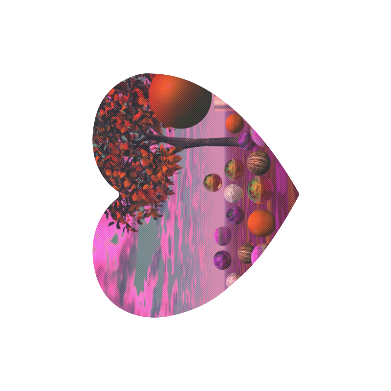 Bittersweet Opinion, Abstract Raspberry Maple Tree Heart-shaped Mousepad