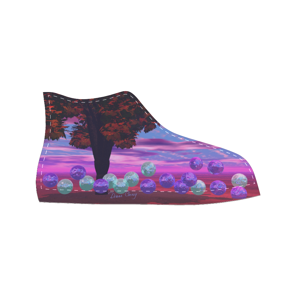 Bubble Garden, Abstract Rose  Azure Wisdom Men’s Classic High Top Canvas Shoes (Model 017)