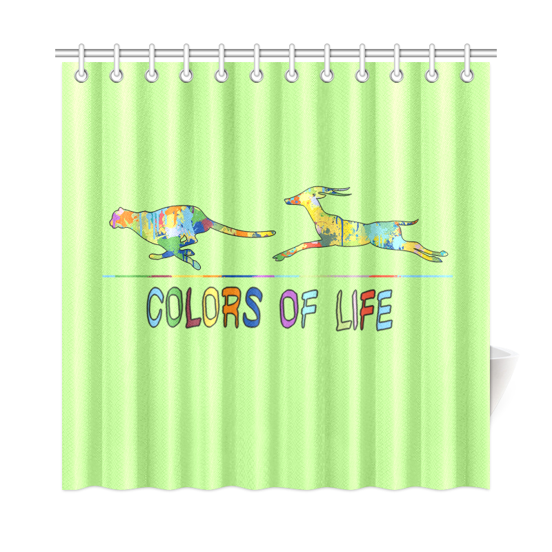Colors of Life Splash Antelope Cheetah Shower Curtain 72"x72"