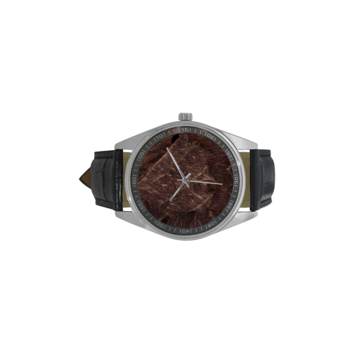 Beef Jerky Men's Casual Leather Strap Watch(Model 211)