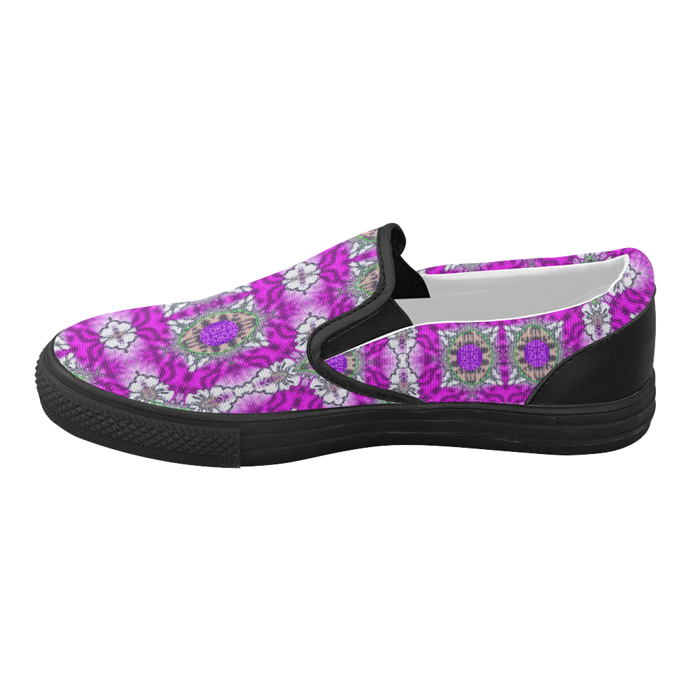 Lion Paws In Abstract Fantasy Women's Slip-on Canvas Shoes (Model 019)