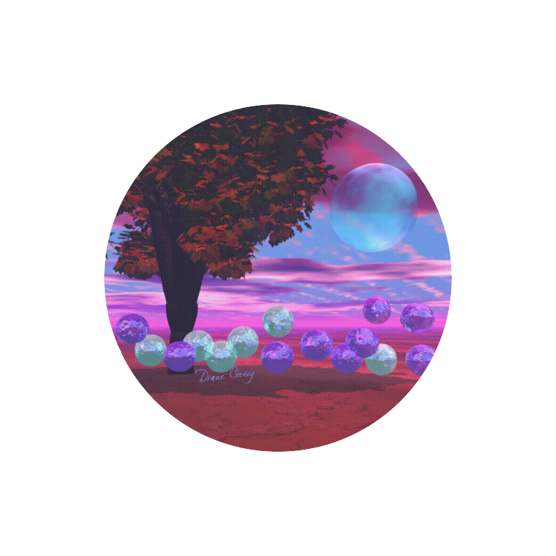 Bubble Garden, Abstract Rose  Azure Wisdom Round Mousepad