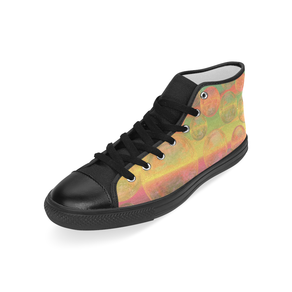 Autumn Ruminations, Abstract Gold Rose Glory Men’s Classic High Top Canvas Shoes (Model 017)