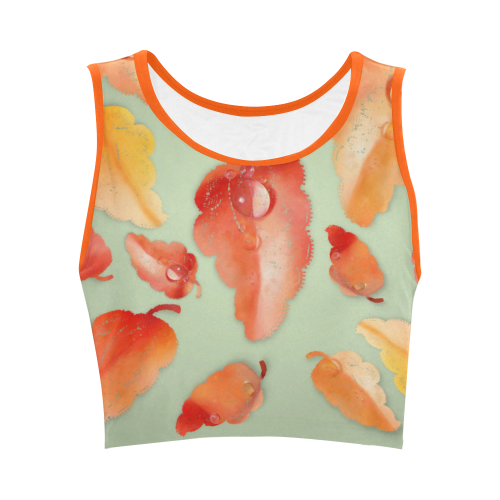 Leaves Women's Crop Top (Model T42)