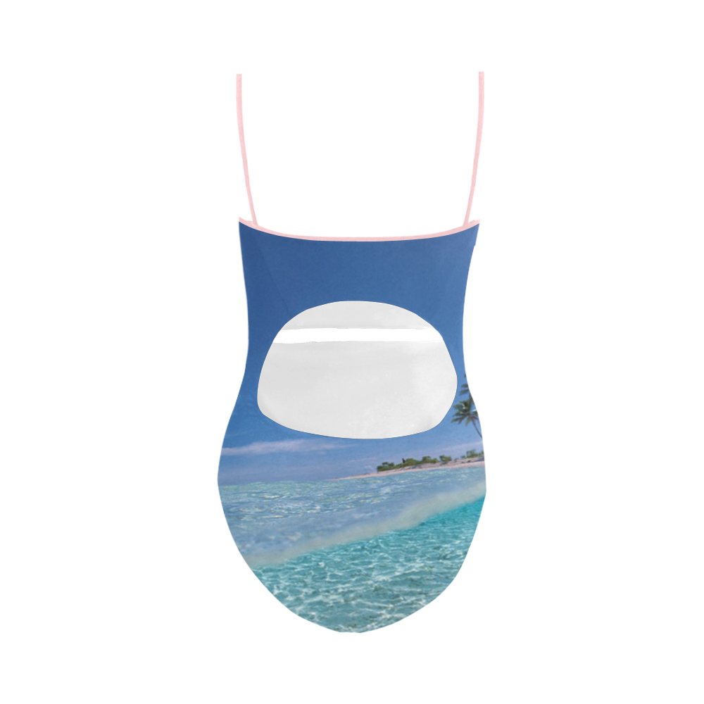 Flamingo and Palms Strap Swimsuit ( Model S05)