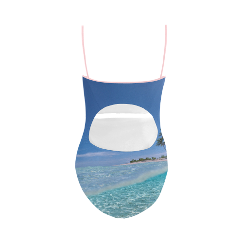 Flamingo and Palms Strap Swimsuit ( Model S05)