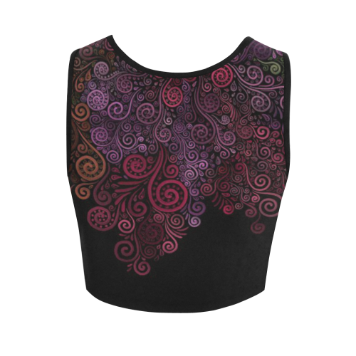Psychedelic 3D Rose Abstract Women's Crop Top (Model T42)