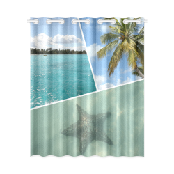 Caribbean Collage New Window Curtain 52" x 63"(One Piece)