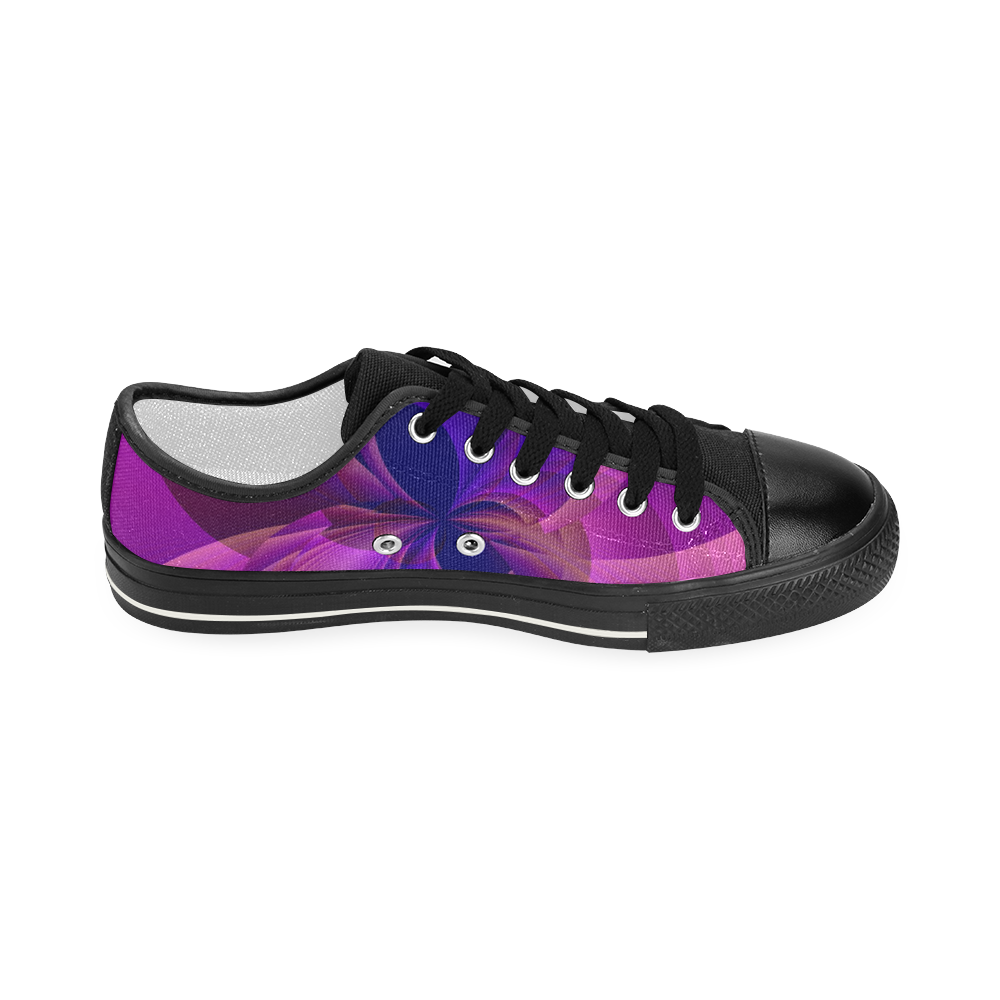 Blue and Purple Modern Abstract Infinity Women's Classic Canvas Shoes (Model 018)
