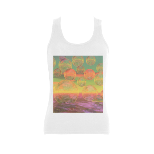 Autumn Ruminations, Abstract Gold Rose Glory Women's Shoulder-Free Tank Top (Model T35)