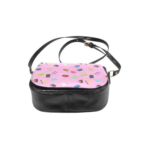 Little Purses and Pink Polka Dots Classic Saddle Bag/Small (Model 1648)