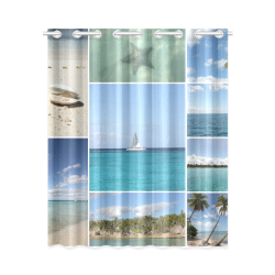 Isla Saona Caribbean Photo Collage New Window Curtain 52" x 63"(One Piece)