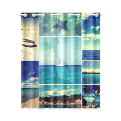 Starry Starry Caribbean Night New Window Curtain 52" x 63"(One Piece)