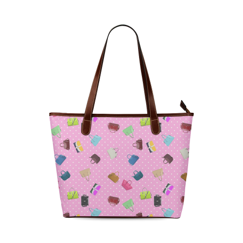 Little Purses and Pink Polka Dots Shoulder Tote Bag (Model 1646) | ID ...