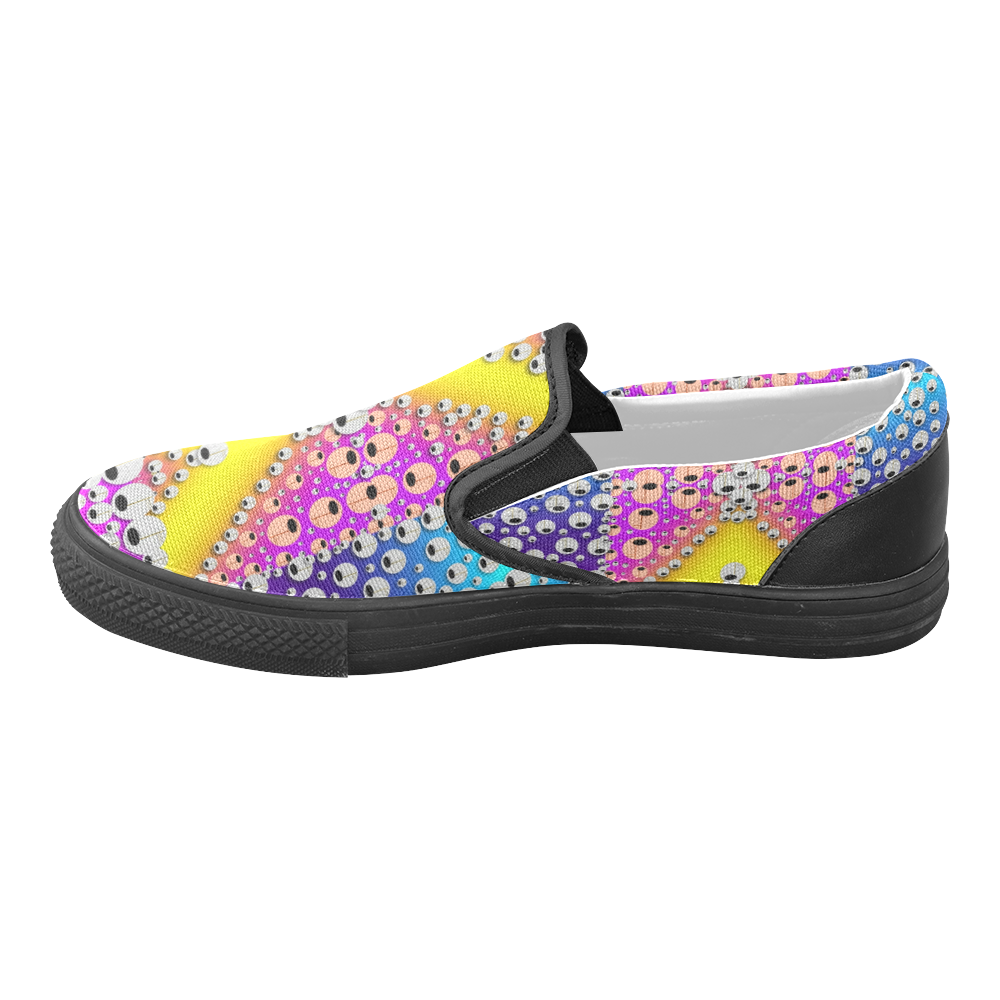 Music Tribute In the sun Peace and Popart Men's Unusual Slip-on Canvas Shoes (Model 019)