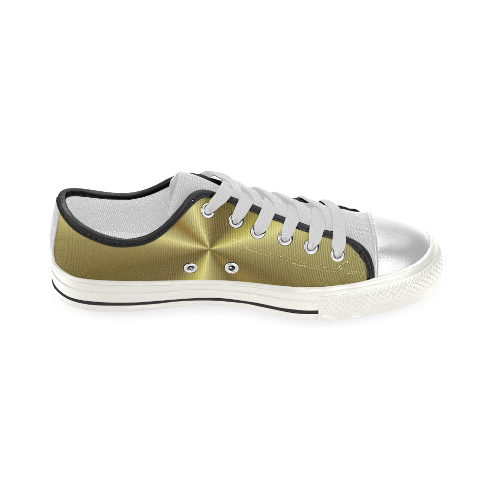 Gold Sun Rays Women's Classic Canvas Shoes (Model 018)