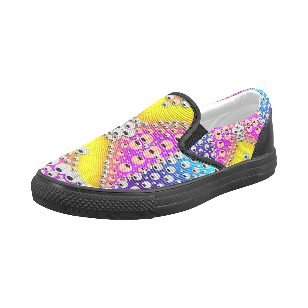 Music Tribute In the sun Peace and Popart Men's Slip-on Canvas Shoes (Model 019)