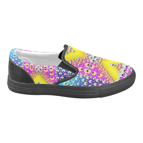 Music Tribute In the sun Peace and Popart Men's Unusual Slip-on Canvas Shoes (Model 019)