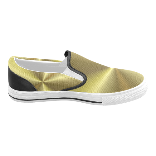 Gold Sun Rays Men's Slip-on Canvas Shoes (Model 019)
