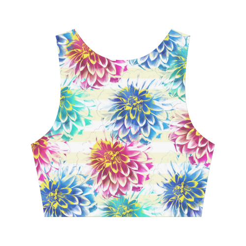 Colorful Dahlias Women's Crop Top (Model T42)