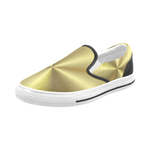 Gold Sun Rays Men's Slip-on Canvas Shoes (Model 019)