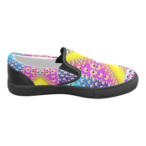 Music Tribute In the sun Peace and Popart Men's Slip-on Canvas Shoes (Model 019)