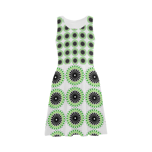 Green and Black Design Pattern Atalanta Sundress (Model D04)