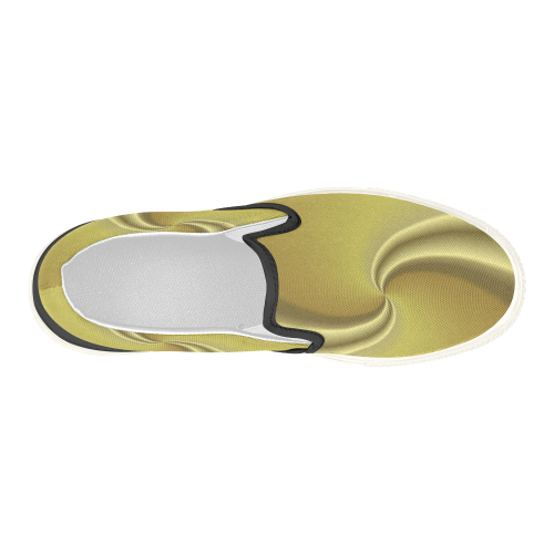 Gold Swirls Women's Slip-on Canvas Shoes (Model 019)